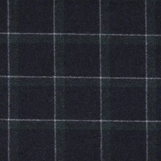 Kariertes Wollgewebe in Blau und Grün. Highlight