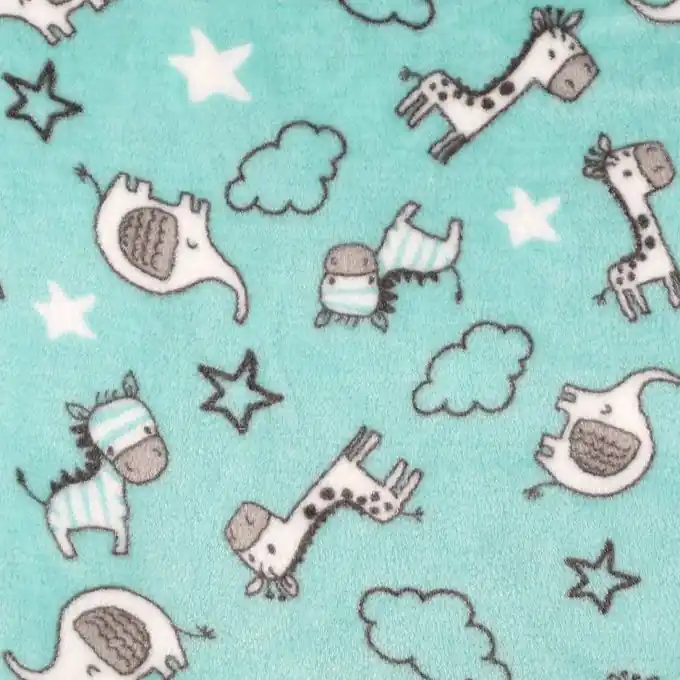 Fleecestoff doppelseitig Tiere Sterne blau Kracherpreis