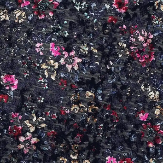 Samtstoff Blumen Neu