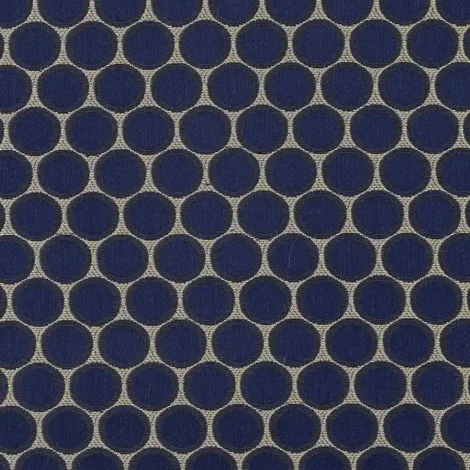 Highlight Jacquardstoff Kreis blau goldfarben