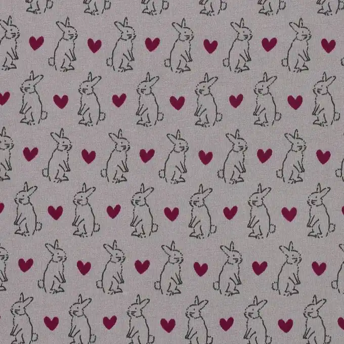 Hochwertig Jersey-Stoff Kaninchen Herz