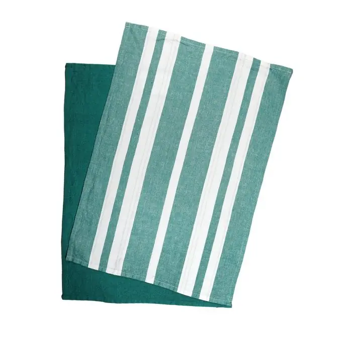 Geschirrtuch Leinen Streifen grün 50 x 70cm Markenware