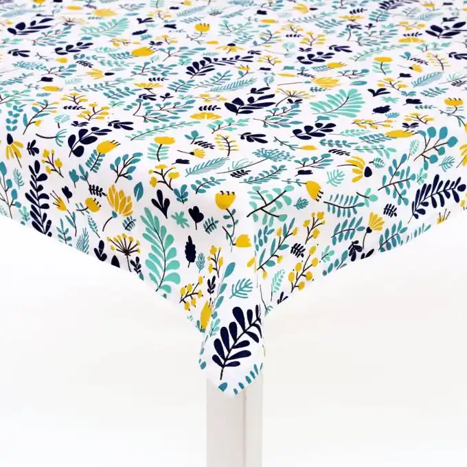 Kostenloser Versand Rechteckige Tischdecke Natur gelb blau