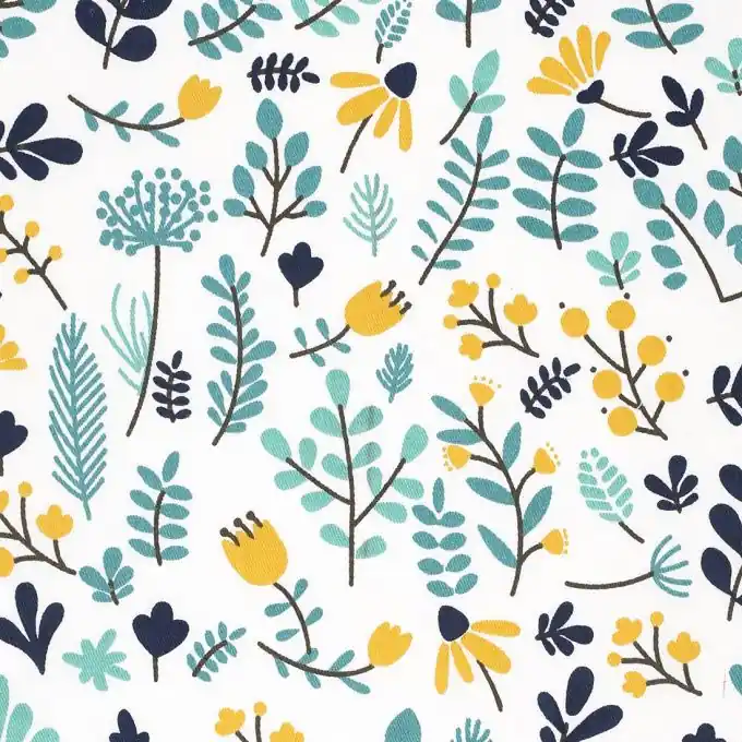 Baumwollstoff Blattmuster Neue Ware