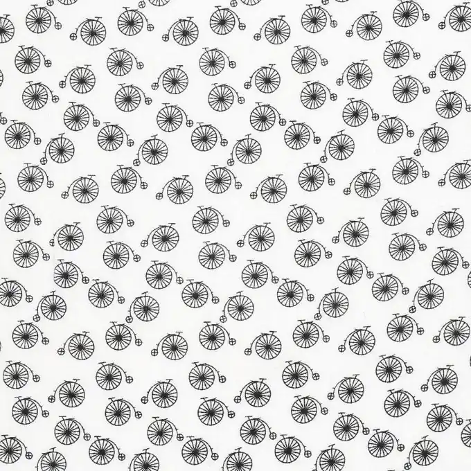 Baumwoll/Viskose-Popeline mit Fahrradmuster Original