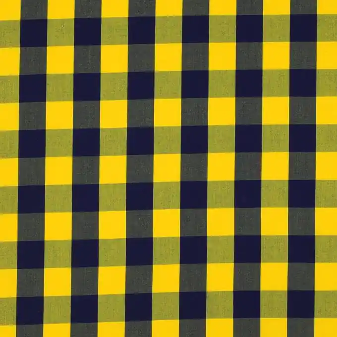 Hochwertig Viskosestoff Karro Gelb Dunkelblau