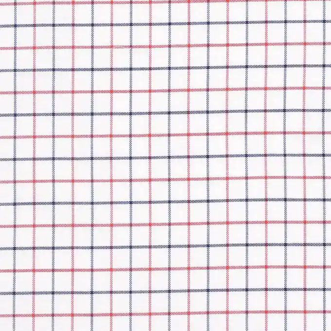 Ausverkauf Blau-rot karierter Popeline-Stoff