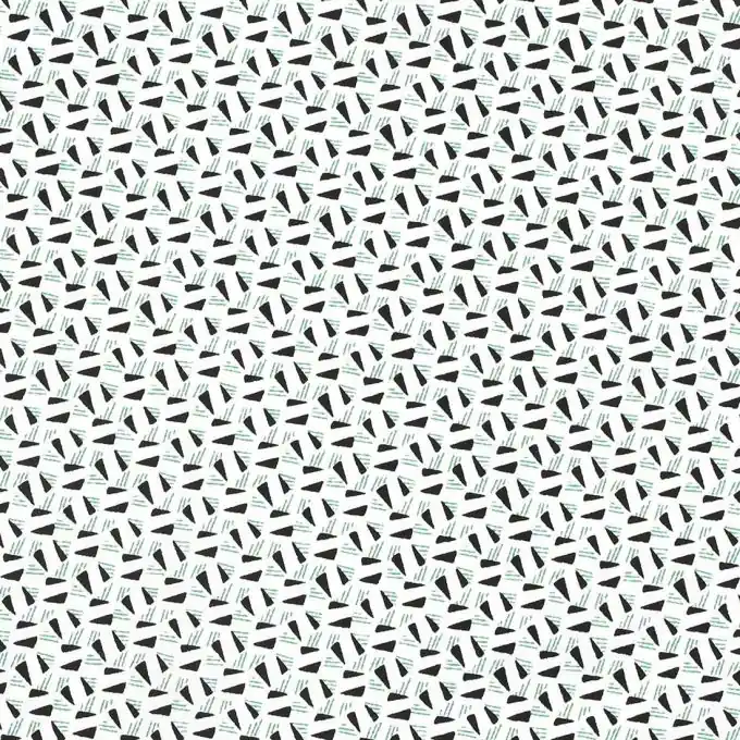 Bestseller Popeline-Stoff mit grünen und schwarzen Dreiecken