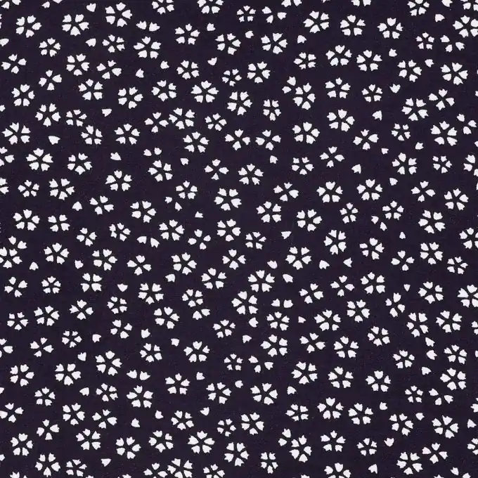 Viskose mit Mini-Blumen in Marineblau Sale