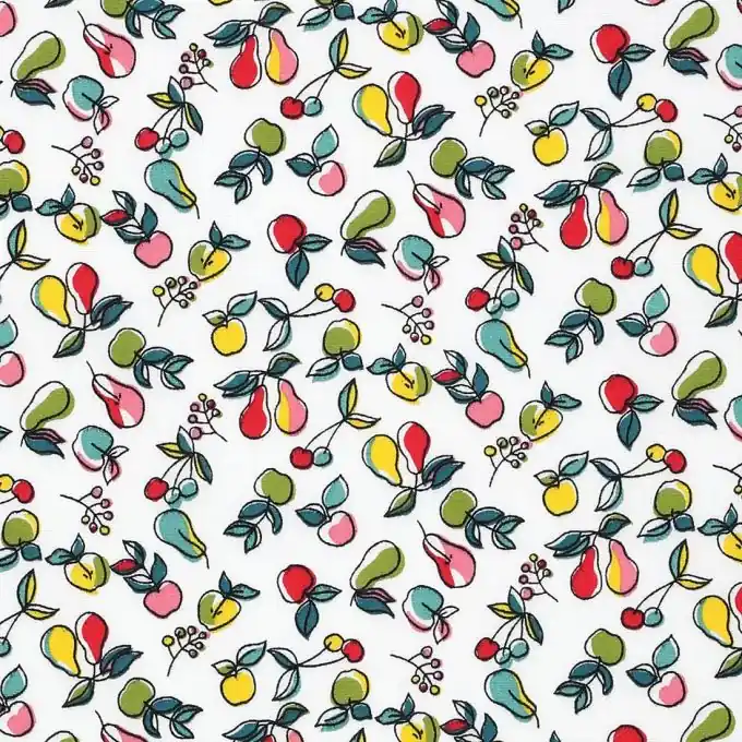 Baumwollpopeline mit Herbstfrüchtemotiven Expressversand