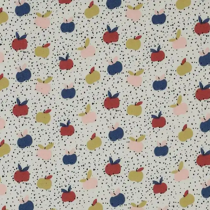 Baumwoll-Popeline-Stoff mit bunten Äpfeln Billig