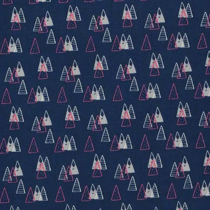 Baumwoll-Popeline mit geometrischem Tannenbaummuster Gratis Versand