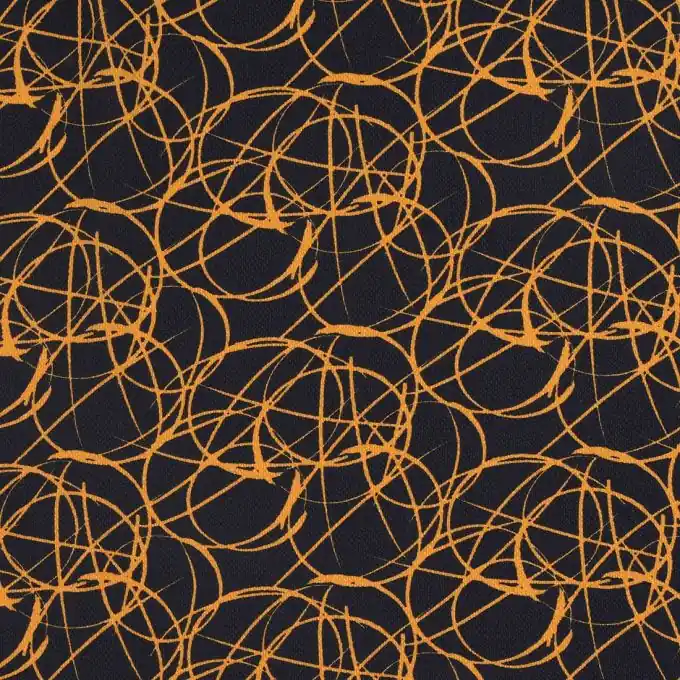 Crêpestoff Kreis blau beige Solange Der Vorrat Reicht