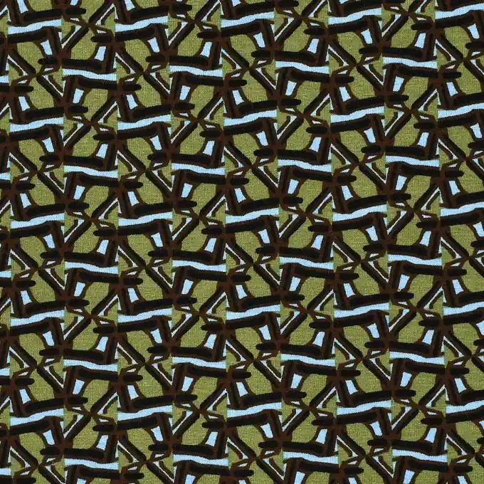 Weltweiter Versand Jersey mit Zick-Zack-Muster in Khaki und Blau