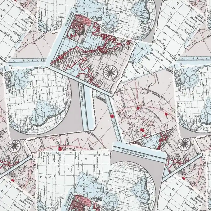 Top-Angebot Jerseystoff Weltkarte blau