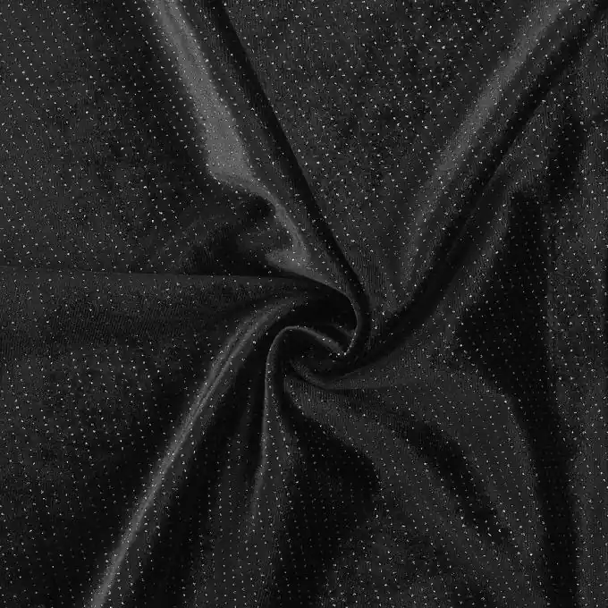 Samtstoff mit Pailletten in Grau Abverkauf