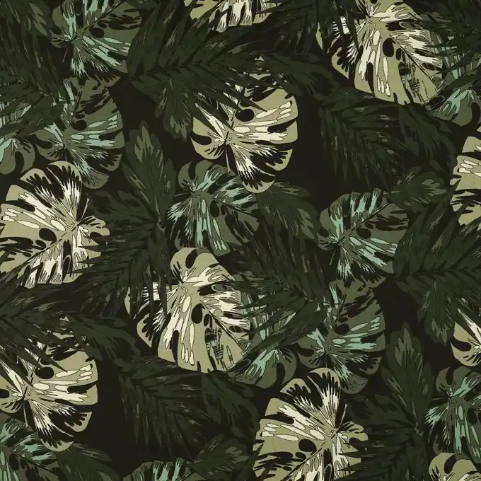 Gratis Versand Crepe-Stoff Palmen khaki