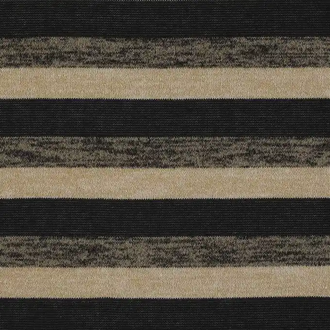 Meistverkauft Streifenjersey-Stoff in Beige und Schwarz