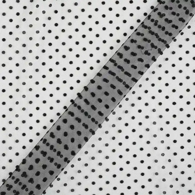 Geprüft Schwarzer Plumetis-Tüll-Stoff