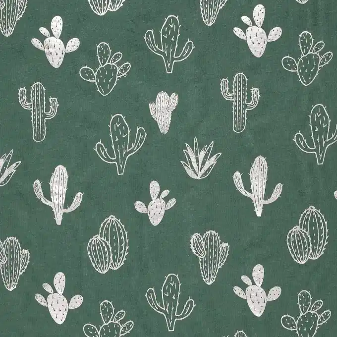 Mega-Angebot Jersey grün Kaktus silberfarben