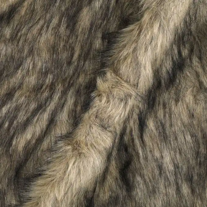 Im Trend Langfaseriges Kunstpelzgewebe in Beige