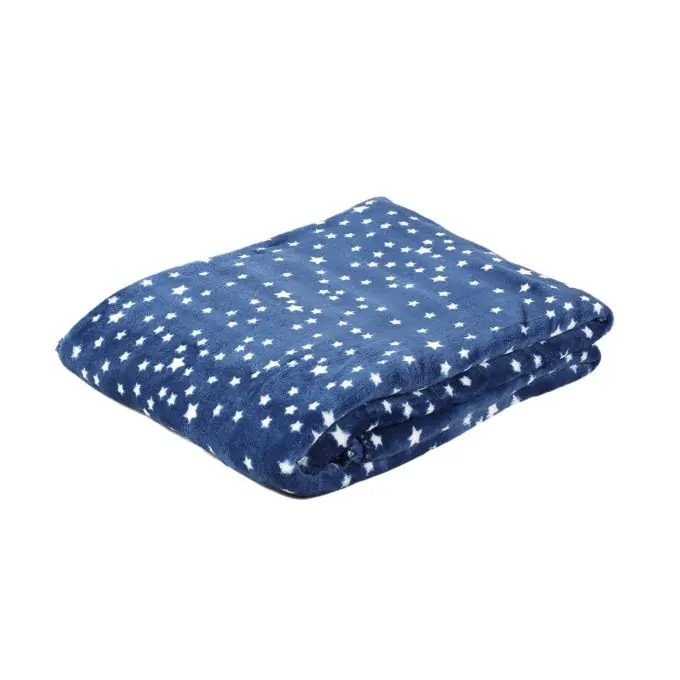 Schneller Versand Tagesdecke Flanell Sterne dunkelblau
