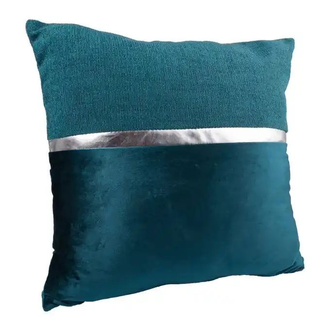 Preisknaller Kissen Streifen entenblau silberfarben