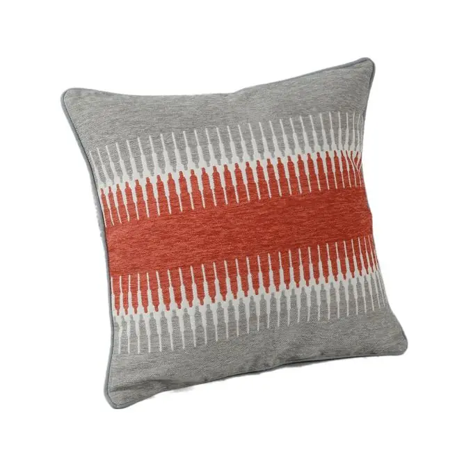 Exklusiv Samtkissen grau orange