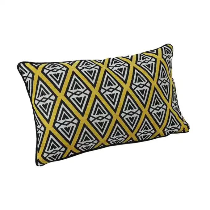 Samtkissen Geomuster gelb Im Trend