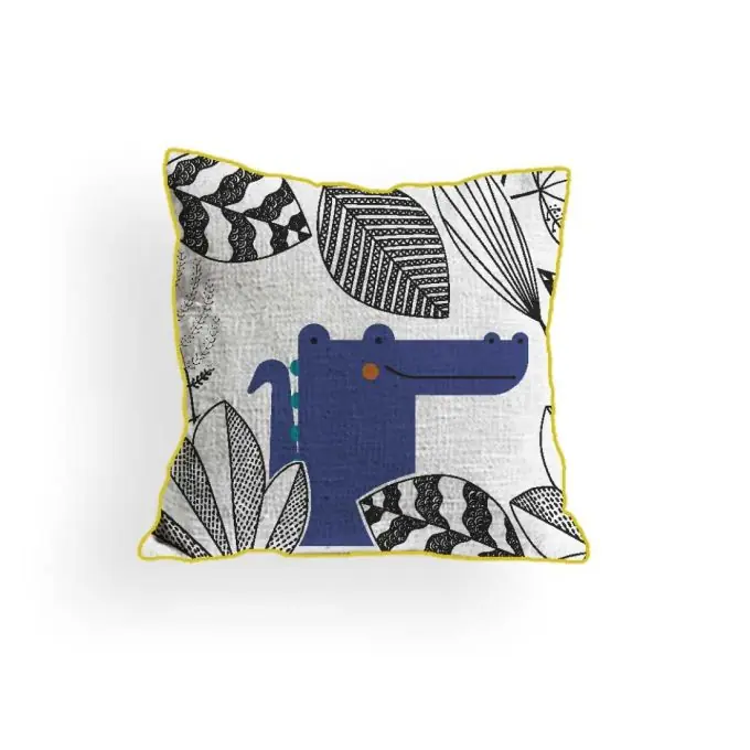 Krokodil & Blatt Kissen 40×40 cm Letzte Chance