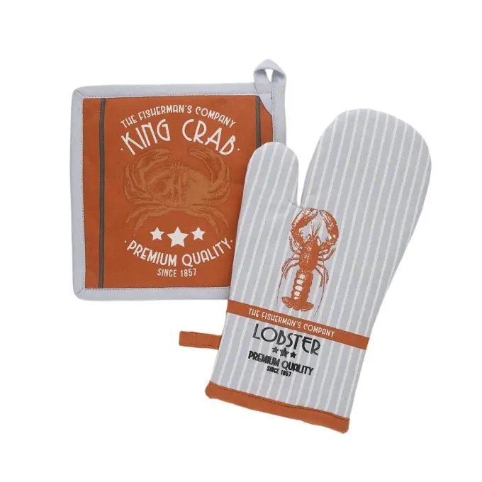 Neu Handschuh- und Topflappen-Set Lobster