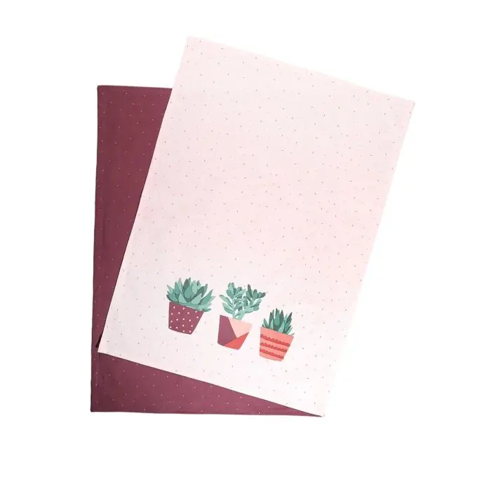 Set aus 2 Geschirrtücher Pflanzen Schneller Versand