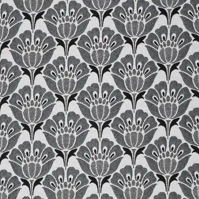 Schnäppchen Jacquard-Stoff Blumenmuster Schwarz/Weiss