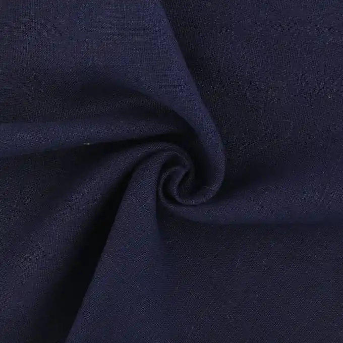 Handgefertigt Leinenstoff Propriano Marineblau