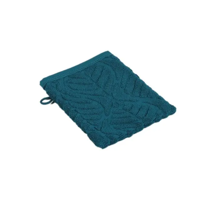 Aktuell Waschlappen Blätter petrolblau