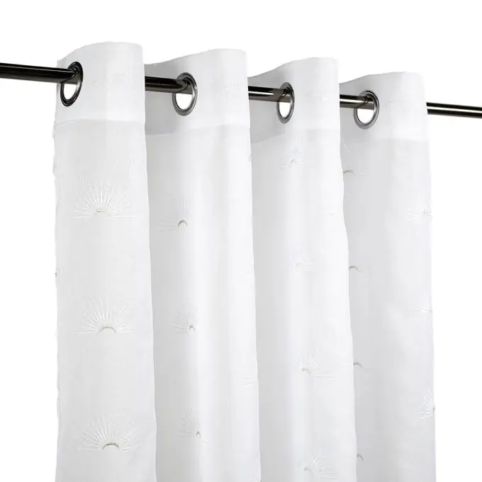 Weißer Vorhang Sonnenstickereien Geld-Zurück-Garantie