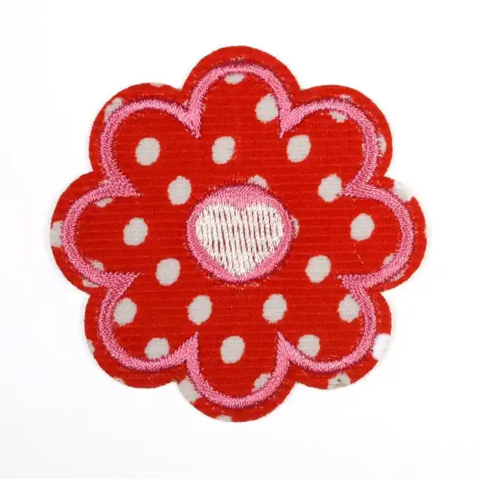 Bügelbild Blumen rot Knallerangebot