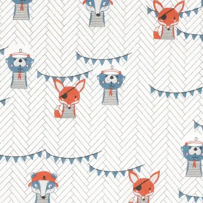 Aktuell Baumwollstoff Bär & Fuchs