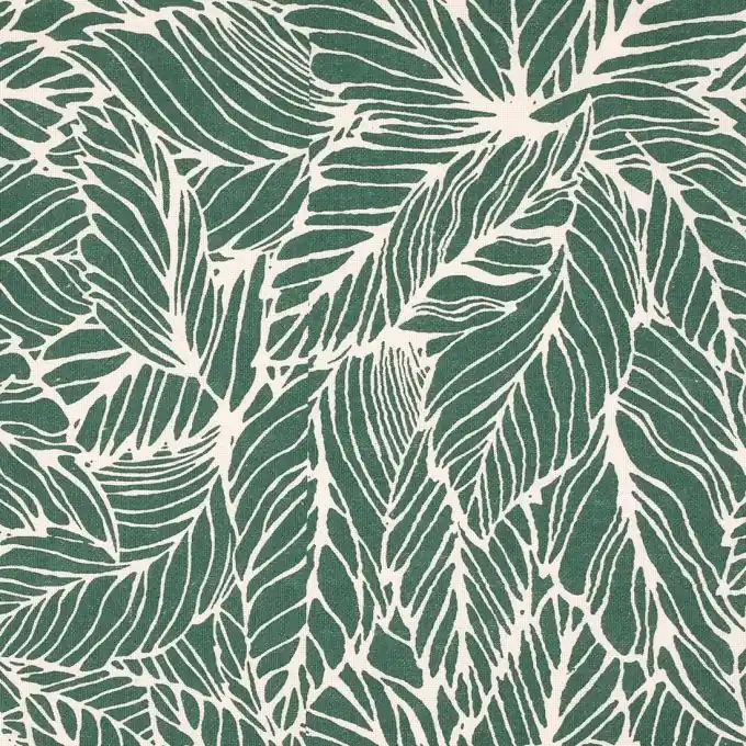 Neu Im Sortiment Weicher beschichteter Baumwollstoff mit grünen Blättern