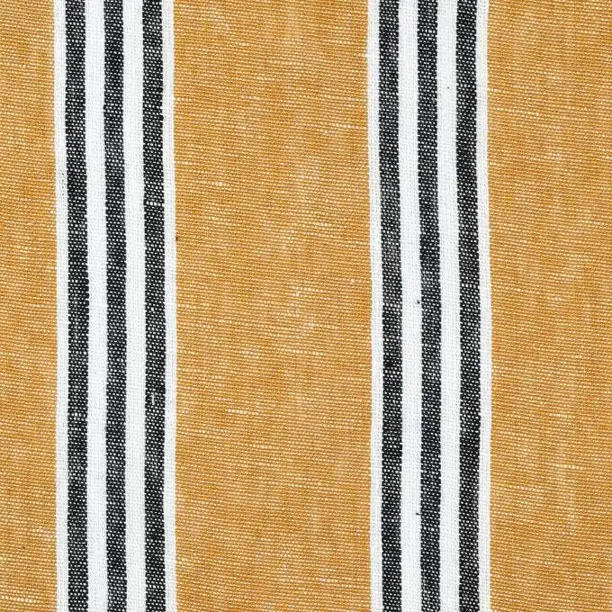 Nur Heute Leinenstoff in Senfgelb mit gestreiftem Muster