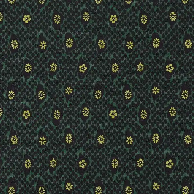 Popeline Wolke tannengrün schwarz Markenware