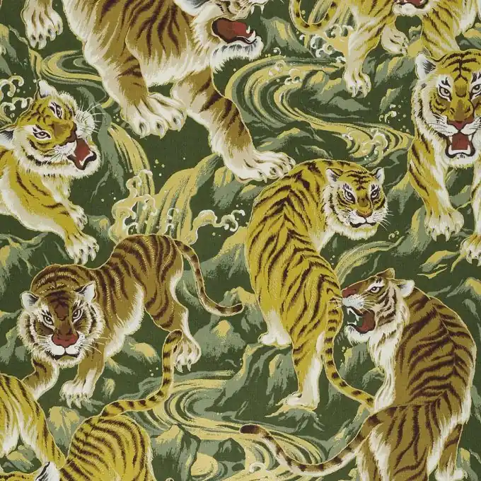 Popeline Tiger khaki Zertifiziert