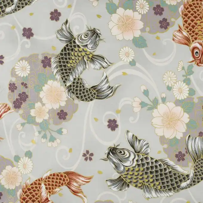 Kostenloser Rückversand Popeline großes Fischmotiv