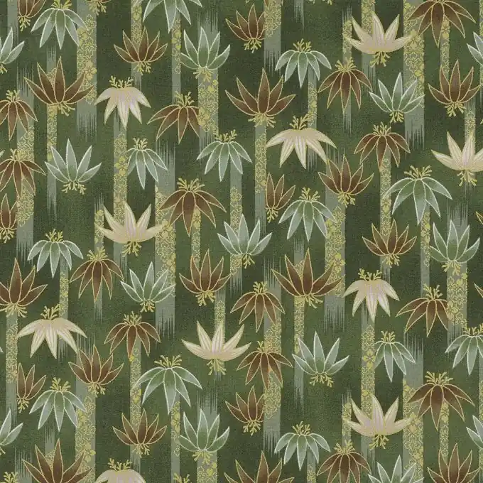 Popeline Palmen khaki Letzte Chance