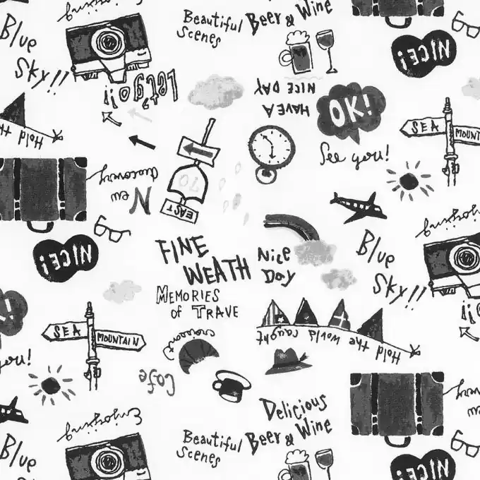 Geprüft Popeline Ferien schwarz weiß