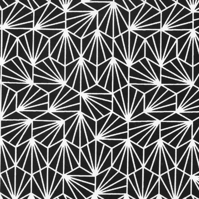 Saisonangebot Baumwollstoff Origami Schwarz/Weiss