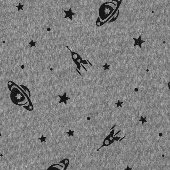 Sweatshirtstoff Sterne hellgrau Handgefertigt