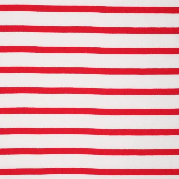 Gleich Bestellen Gestreifter Strickstoff Rot-Weiß 160cm Breite