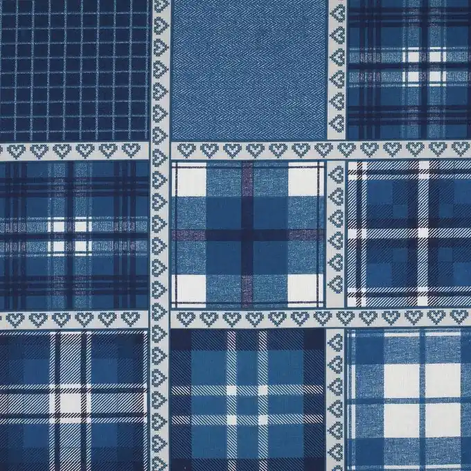 Premium Baumwollstoff Berg blau