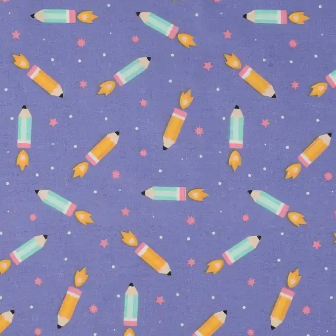 Baumwollstoff Lila Bleistift-Rakete Online Kaufen